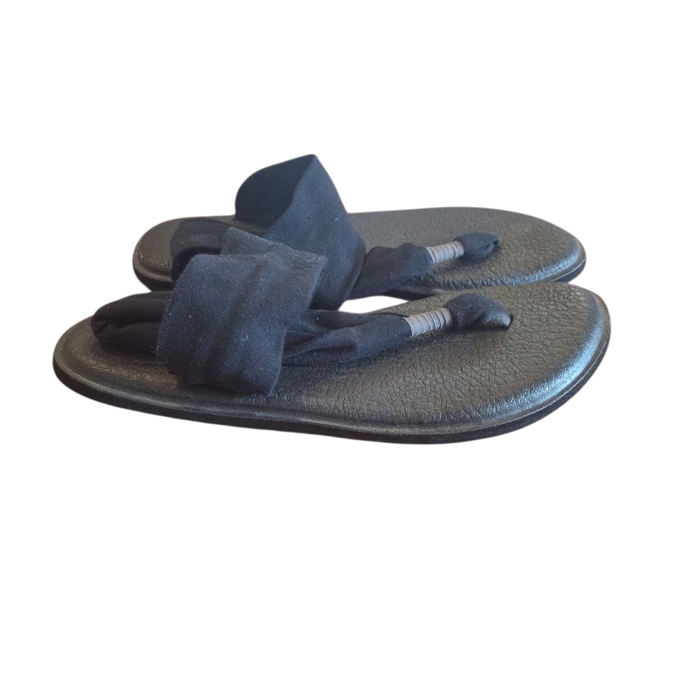 Sanuk Black Fabric Strap Women's Sandals
